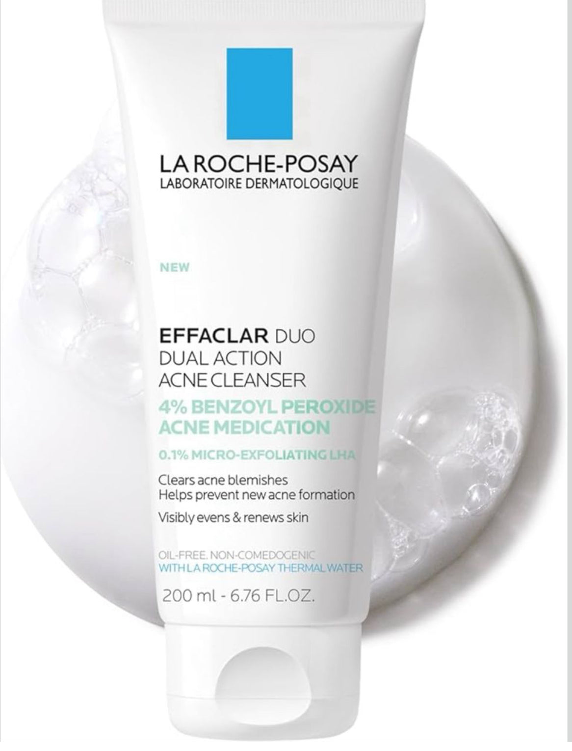 La Roche-Posay Effaclar Dual Acne Cleanser (4% Benzoy Peroxide )200ml