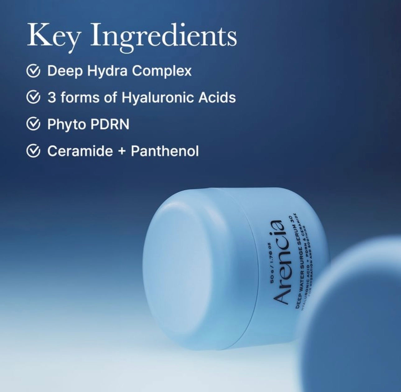 Arencia Deep Water Surge Serum 30ml – Hydrating Hyaluronic Acid Serum for Dry & Dehydrated Skin