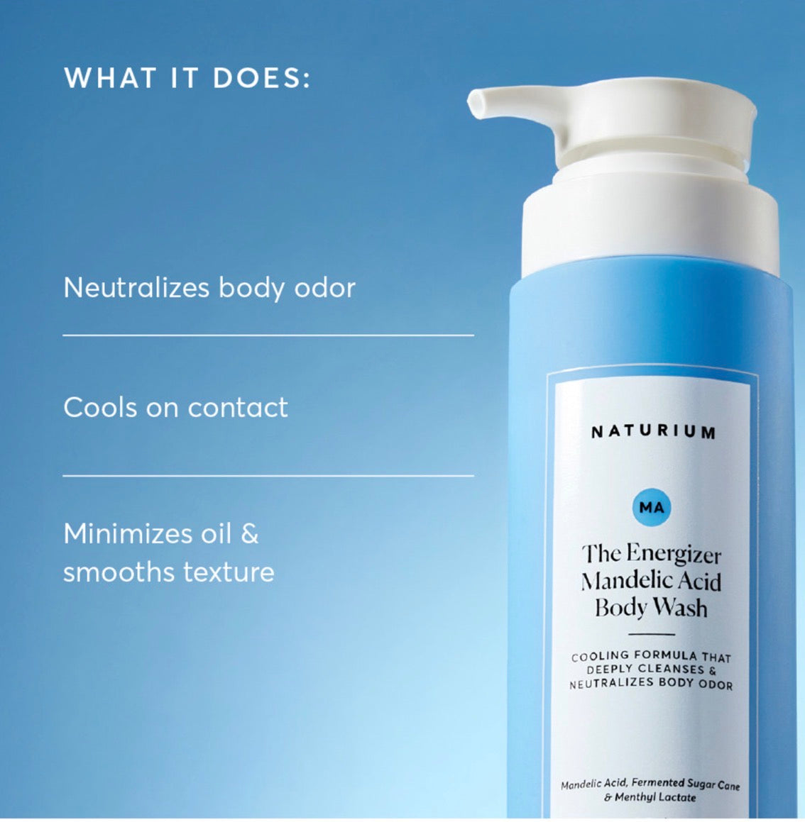 Naturium The Energizer Mandelic Acid-Exfloliating AHA Body Wash 500ml