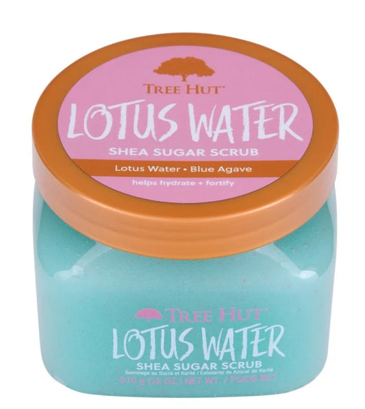 Tree Hut Lotus Water Shea Sugar Body Scrub 18oz – Exfoliating & Hydrating Body Polish