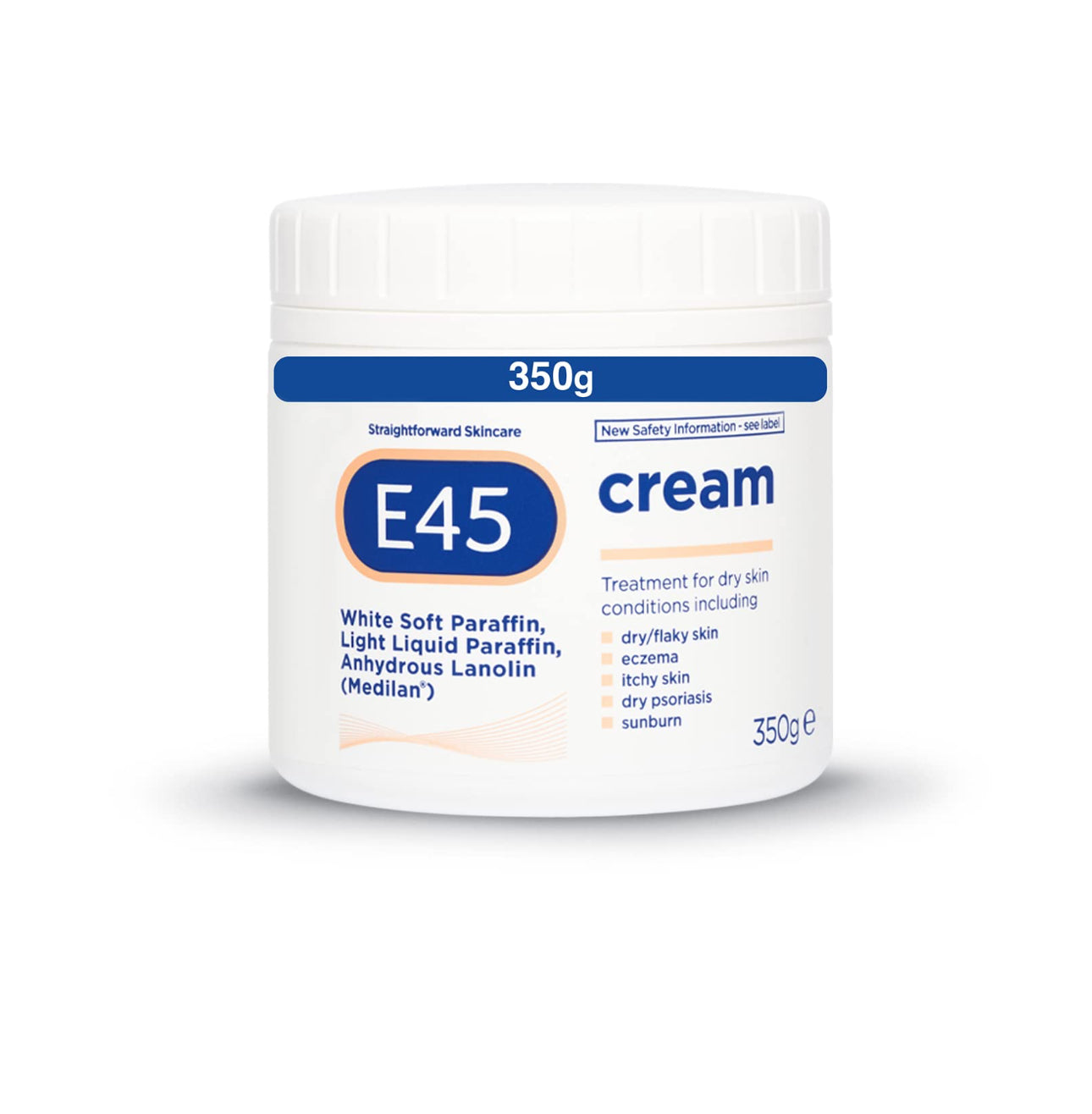 E45 Dermatological Moisturising Cream for Dry Skin & Eczema - 350g