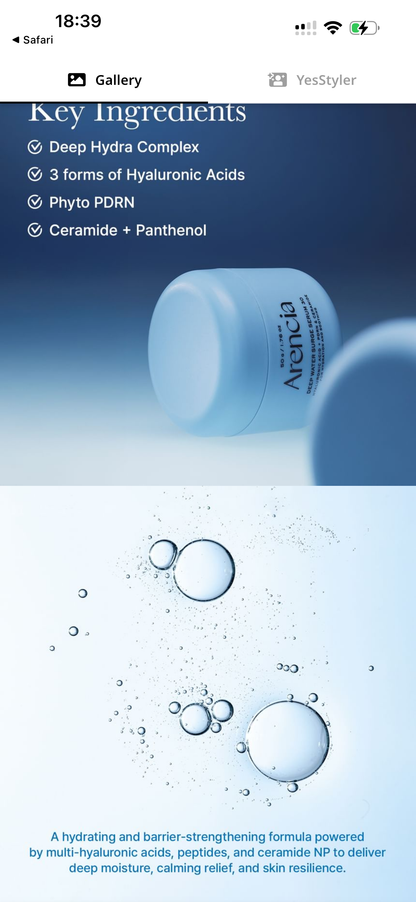 Arencia Deep Water Surge Serum 30ml – Hydrating Hyaluronic Acid Serum for Dry & Dehydrated Skin