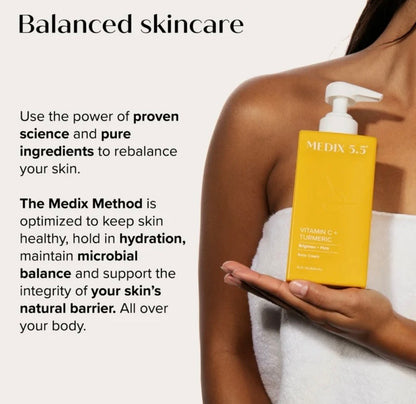 Medix 5.5 Vitamin C + Turmeric Body Cream 444ml – Brightening & Firming Moisturiser