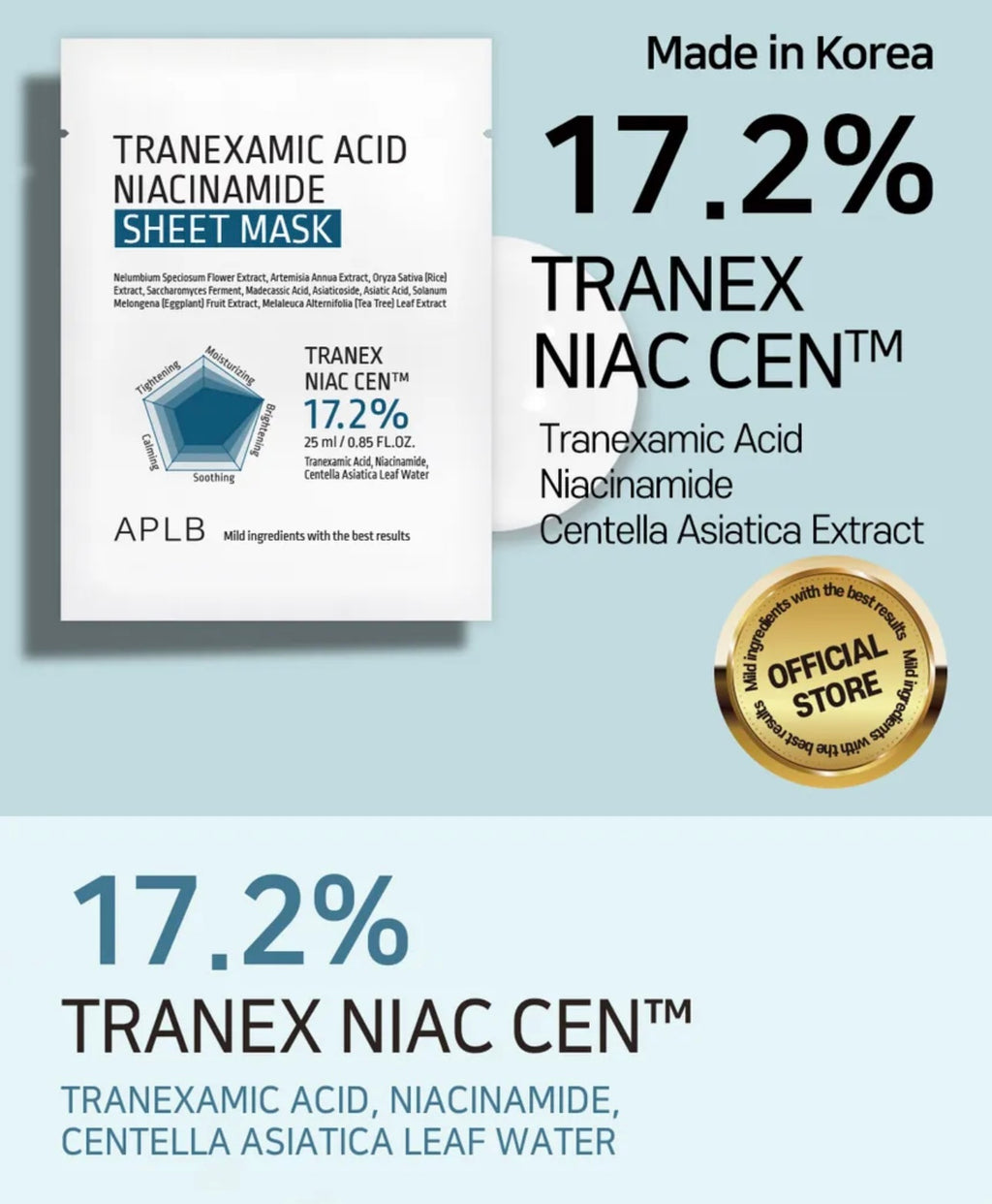 APLB - Tranexamic Acid Niacinamide Sheet Mask