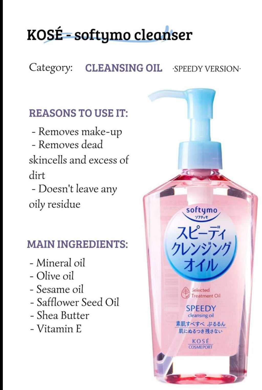 Kose Softymo Cleansing Oil
