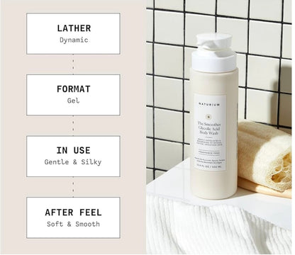 NATURIUM The Smoother Glycolic Acid Exfoliating Body Wash 500ml