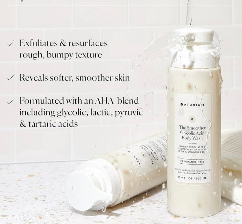 NATURIUM The Smoother Glycolic Acid Exfoliating Body Wash 500ml