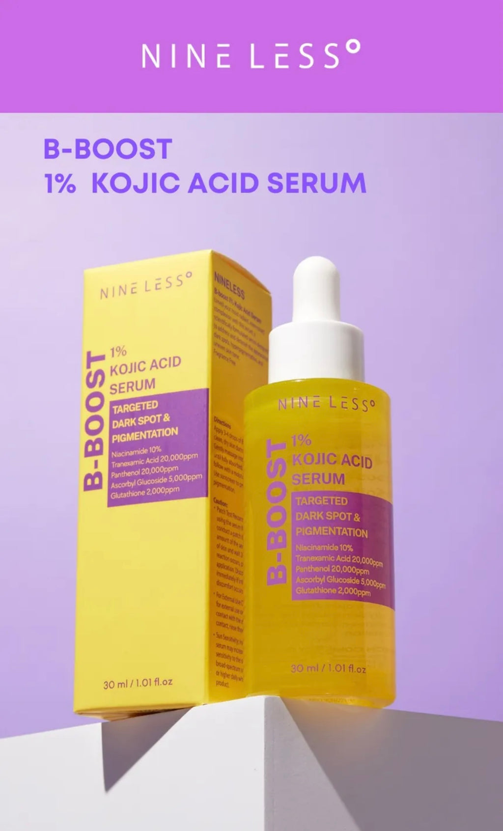 NINELESS - B-Boost 1% Kojic Acid Serum 30mls