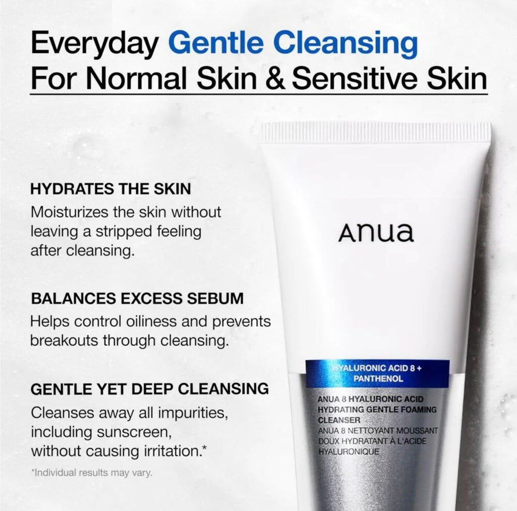 Anua 8 Hyaluronic Acid Hydrating Gentle Foaming Cleanser - 150ml