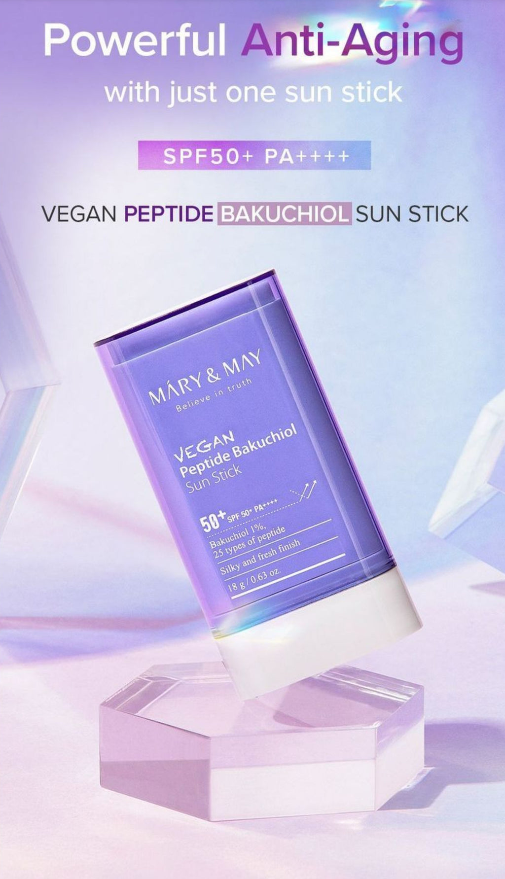 Mary & May  - Vegan Peptide Bakuchiol Sun Stick 18g