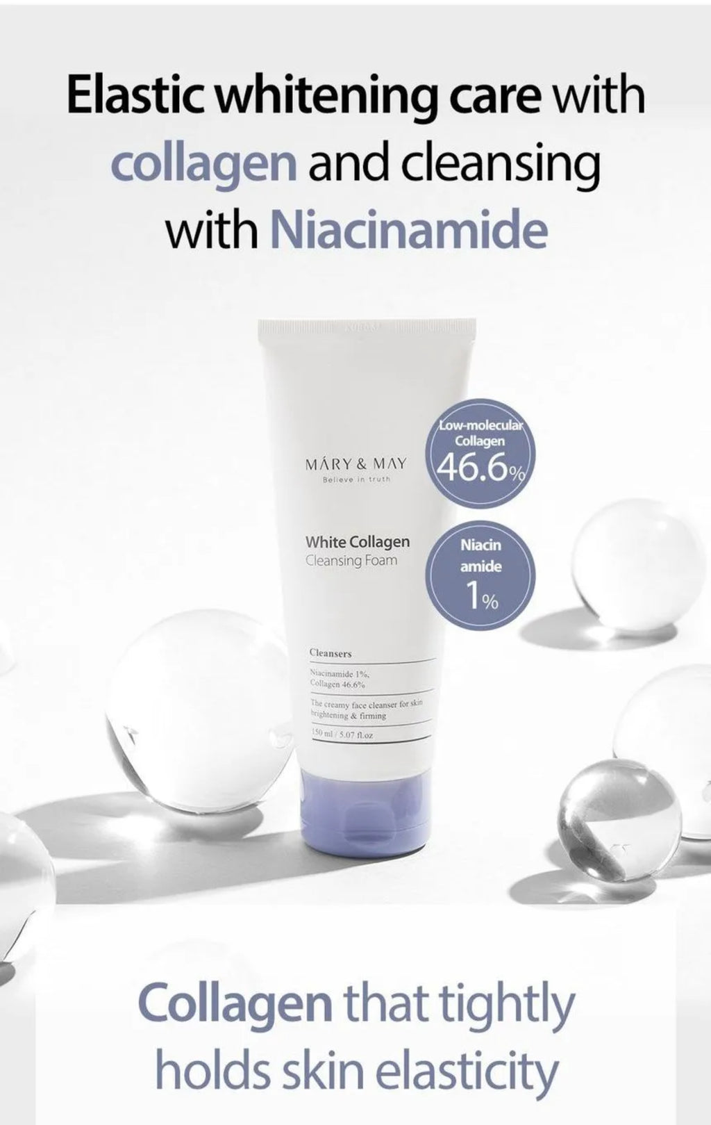 Mary & May - White Collagen Cleansing Foam 150ml