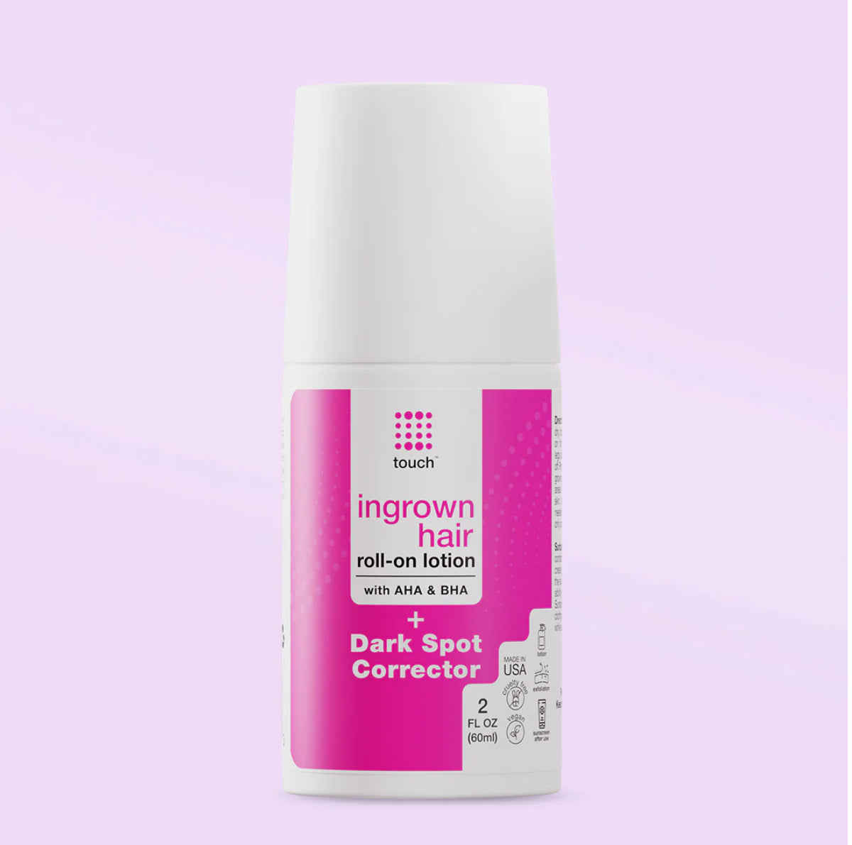 Touch Ingrown Hair Roll-on Lotion with AHA and BHA - 2 oz
