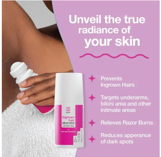 Touch Ingrown Hair Roll-on Lotion with AHA and BHA - 2 oz