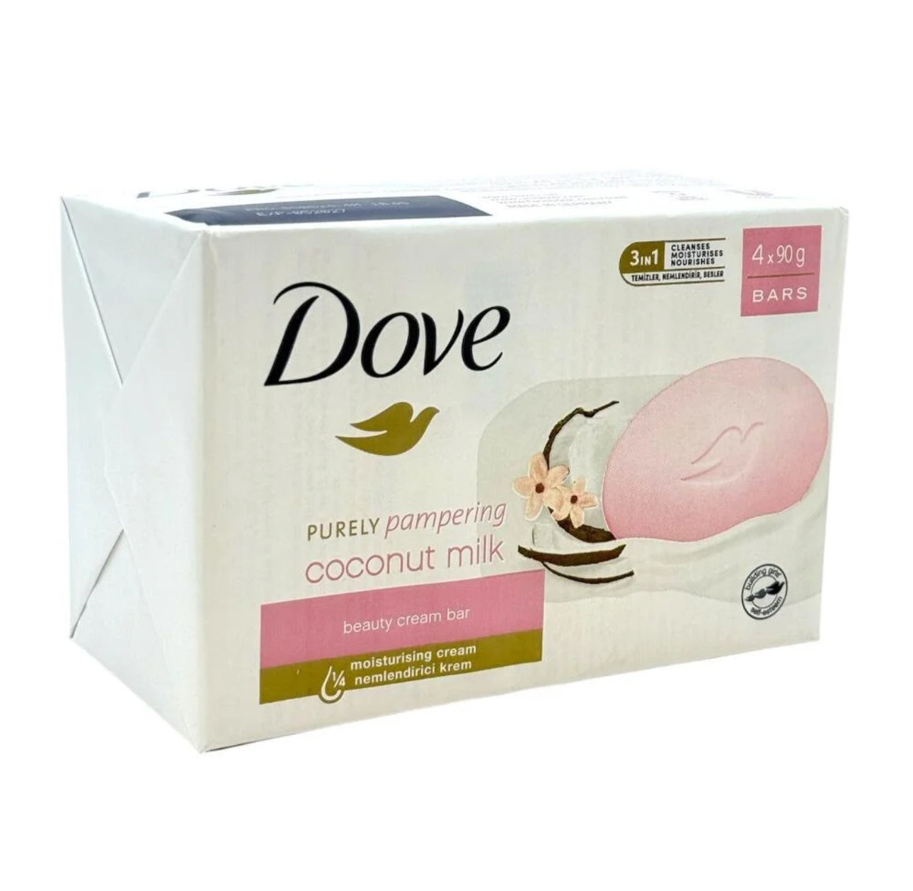 Dove Purely Pampering Coconut Milk Beauty Cream Soap Bar - 4 Bars