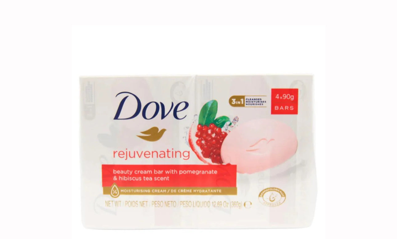 Dove Rejuvenating Pomegranate & Hibiscus Beauty Cream Soap Bar - 4 Bars