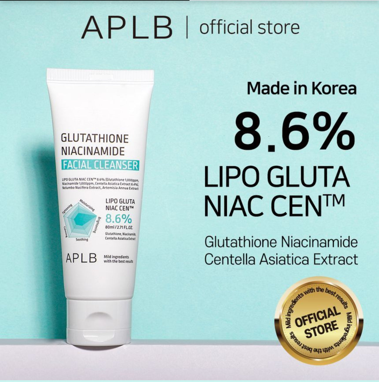 APLB Glutathione Niacinamide Facial Cleanser 80mls