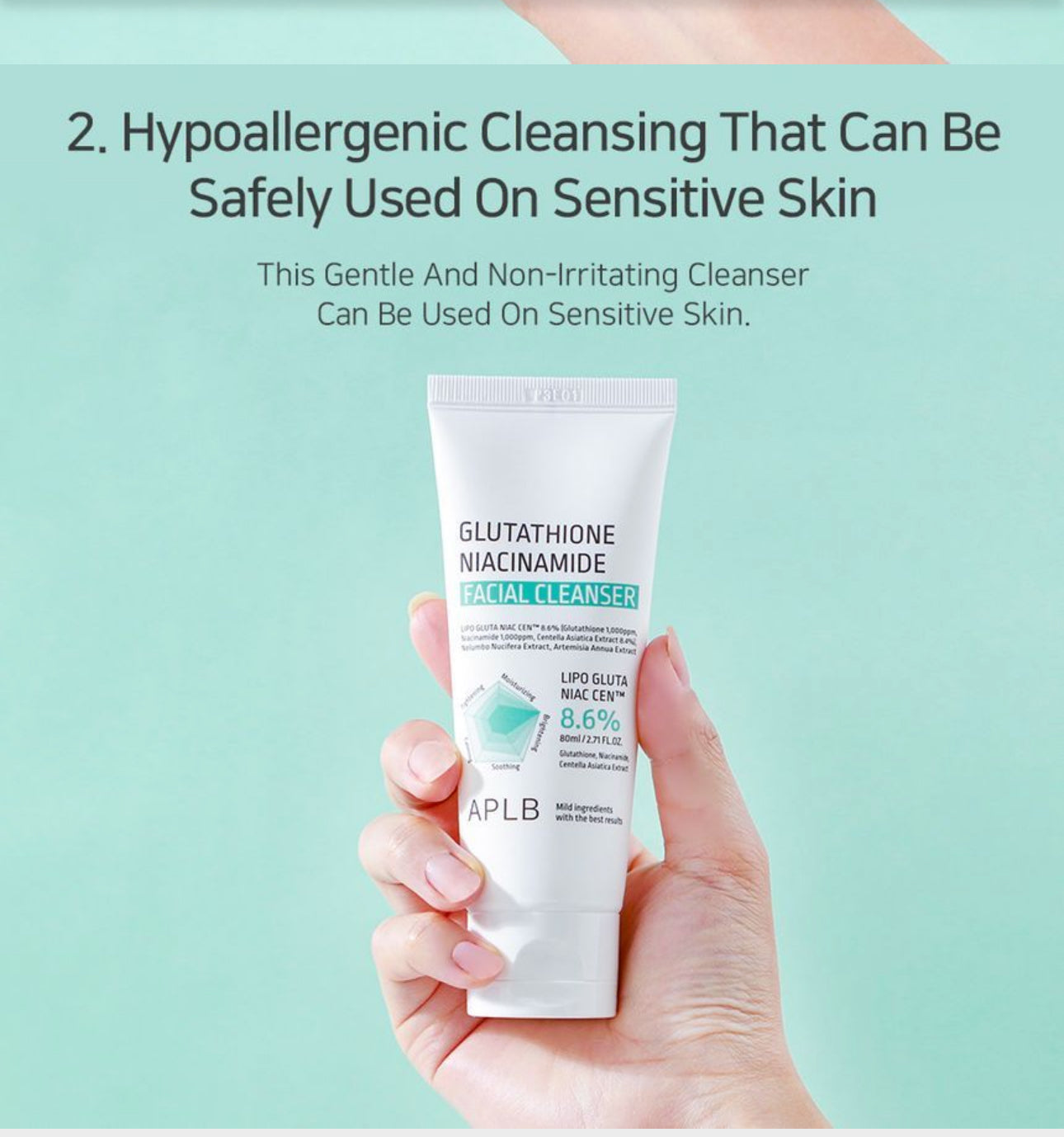 APLB Glutathione Niacinamide Facial Cleanser 80mls