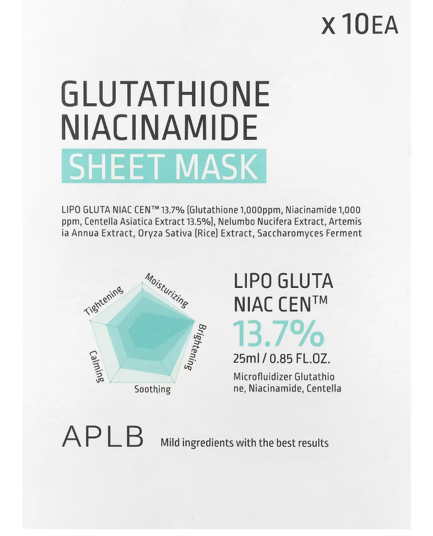 APLB - Glutathione Niacinamide Sheet Mask x10
